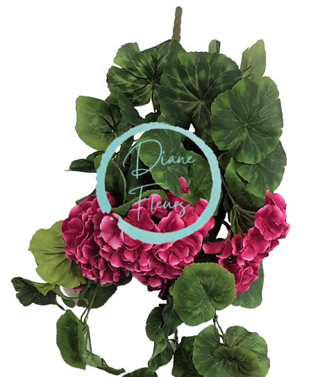 Geranio artificiale rampicante x8 rosa scuro 70cm