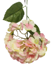 Hortenzia krém és rózsaszín 60cm művirág