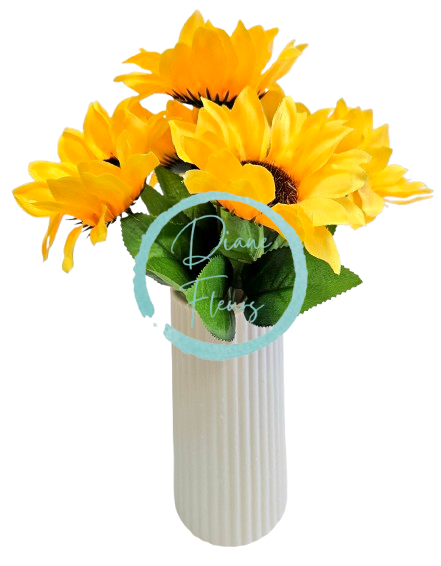 Buchet de floarea soarelui 25cm galben flori artificiale