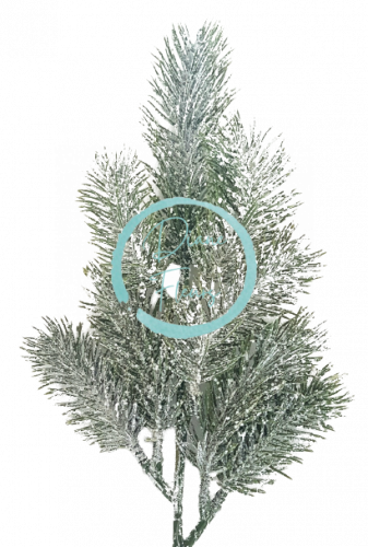 Smrková větvička 40cm zelená umělá zasněžená
