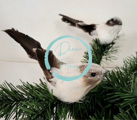 Christmas bird with Clip 2 pcs 15cm x 4cm - the price is for 2 pcs
