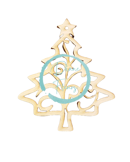 Božićni ukras "Drvo" drveni 10cm