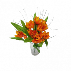 Krokus Šafrán kytička x7 30cm oranžová umělá
