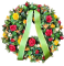Luxuriöser Künstlicher Tannenkranz exklusiv dekoriert mit Rosen, Pfingstrosen, Orchideen und Accessoires 90cm
