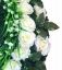 Künstliche Kranz reißen-förmig mit Küntliche Rosen und Zubehör 85cm x 50cm Creme, Grün