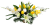 Trauergesteck aus künstliche Tulpen, Lilien, Rosen, Gladiolen und Accessoires 60cm x 33cm x 29cm