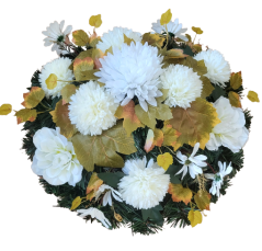 Künstliche Kranz die Ring-förmig mit Chrysanthemen, Dahlien und Zubehör Ø 40cm