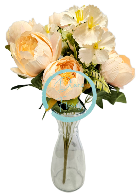 Exclusive Pivoňky Peonie kytice 50cm umělá Peach