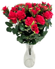 Velká umělá kytice růží 43cm červená