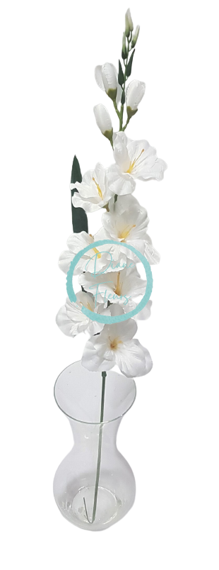 Gladiola kusová do vázy 78cm biela umelá