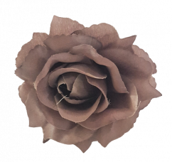 Růže hlava květu O 10cm hnědá umělá