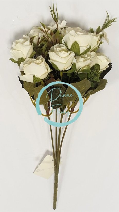 Bukiet róż "10" biały 32cm sztuczny
