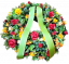 Luxurious artificial pine wreath Exclusive decorated with Roses, Peonies, Orchids and accessories 90cm