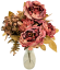 Künstlicher Strauß aus Pfingstrosen, Hortensien und Accessoires 48cm Rosa