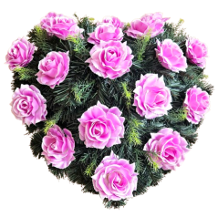 Künstlicher Kranz Herz aus Rosen 55cm x 55cm