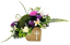 Aranjament pentru cimitir de trandafiri, crini, înger, coroană de mușchi si accesorii 50cm x 20cm x 25cm
