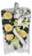 Temetési koszorú rendezett toll 46cm x 35cm rózsák és liliomok szalaggal celofán krémben művirág