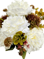 Beautiful artificial Dahlia bouquet and accessories 46cm Cream