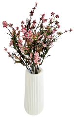 Dekoracja Zieleń 34cm sztuczna różowa