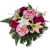 Díszített betontál fenyőből mesterséges szegfű, rózsa, orchidea, liliomok és kiegészítők Ø 30cm x 20cm