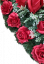 Künstliche Kranz Herz-förmig mit Rosen und Zubehör 80cm x 80cm