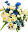 Trauergesteck aus Künstliche Wiesenblumen und Zubehör Ø 36cm x 34cm