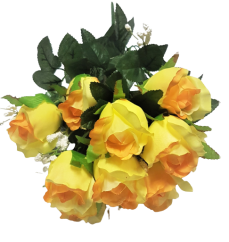Künstliche Rosen Blume Gelb "12" 45cm