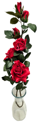 Ruža kytica vetva x6 88cm umelá červená