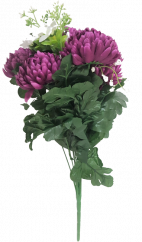 Artificial Chrysanthemums x12 Bouquet 50cm Purple