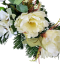 Kompozycja pogrzebowa sztucznych róż, piwonii, hortensji i dodatków 50cm x 30cm x 22cm