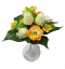 Kytice Tulipán & Narcis & Anemone x10 30cm oranžová & krémová umělá