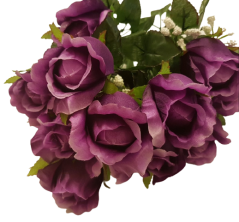 Bukiet róż fioletowy "12" 45cm sztuczny