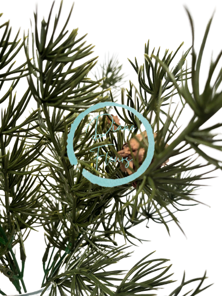 Umelá vetva borovica so šiškami x5 35cm zelená - krásne prevedenie