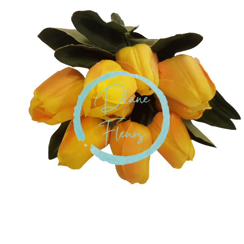 Tulipány kytica x9 žltá 33cm umelá