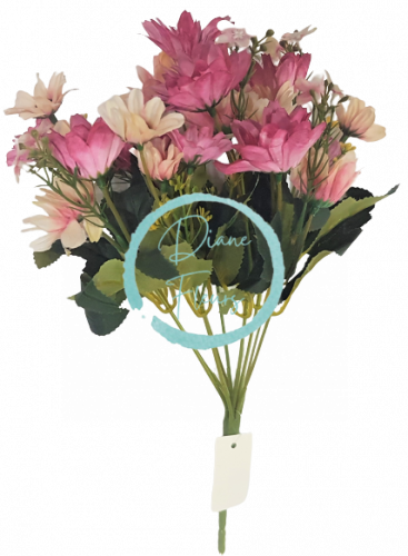 Margarétky kytica "9" ružová 32cm umelá