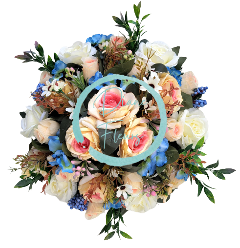 Artificial Wreath Roses, Hydrangeas and Accessories Ø 45cm
