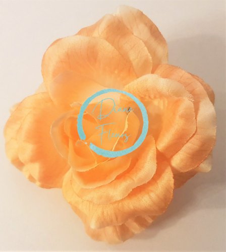 Rózsa virág feje 3D Ø 10cm őszibarack művirág