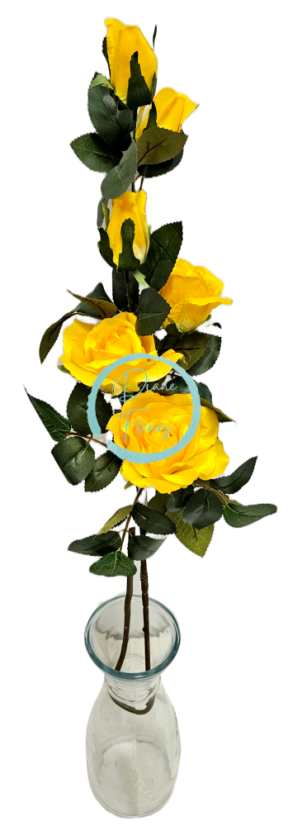 Buchet de trandafiri x6 88cm flori artificiale galben