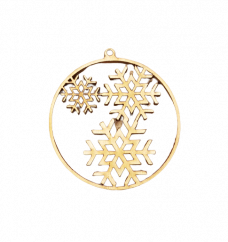 Božićni ukras "Pahuljica" drveni 5cm