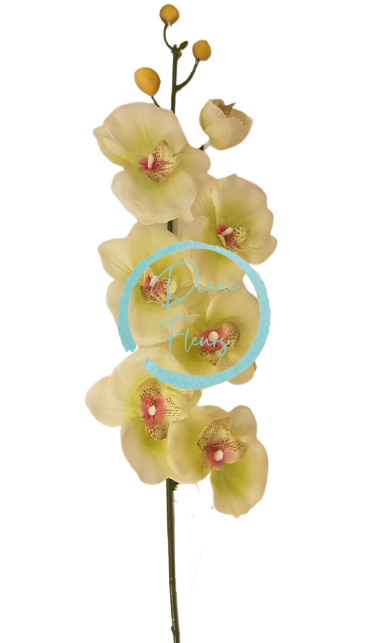 Umelá orchidea kusová 70cm sv. zelená