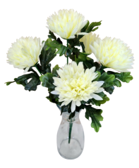 Crizanteme buchet x5 crem 50cm flori artificiale - Cel mai bun preț
