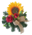 Smuteční aranžmán betonka exclusive umělá slunečnice, růžičky a doplňky 28cm x 28cm AS411