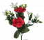 Buchet de trandafiri si eucalipt rosu, alb 35cm flori artificiale cel mai bun pret