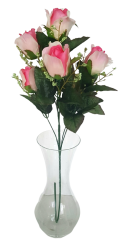 Buket ruže x6 78cm umjetni ružičasta