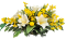 Žalobni aranžman umjetni ljiljan, tulipani, zlatna kiša i dodaci 60cm x 30cm x 34cm