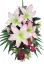 Růže a Lilie kytice x18 vínová, fialová a krémová 62cm umělá