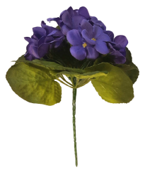 Buchet de Violete 23cm albastru inchis flori artificiale