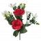 Kytice růže a eukalyptus červená, bílá 35cm umělá super cena