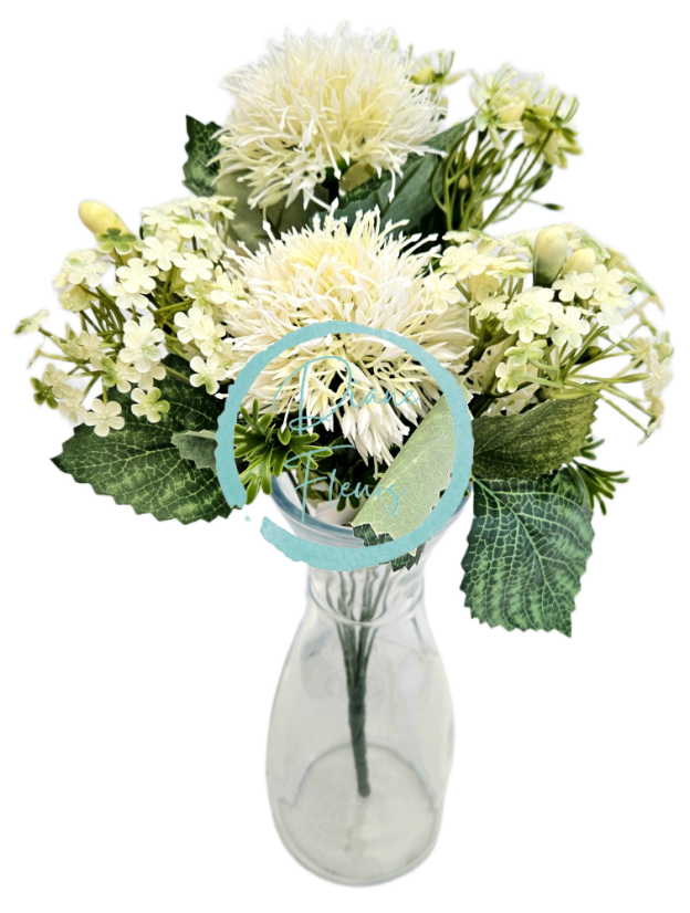 Голям букет от Thistle & Accessories 42 см изкуствен крем