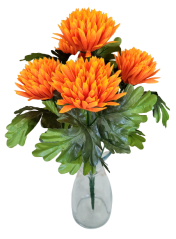 Crizanteme buchet x5 portocaliu 50cm flori artificiale - Cel mai bun preț